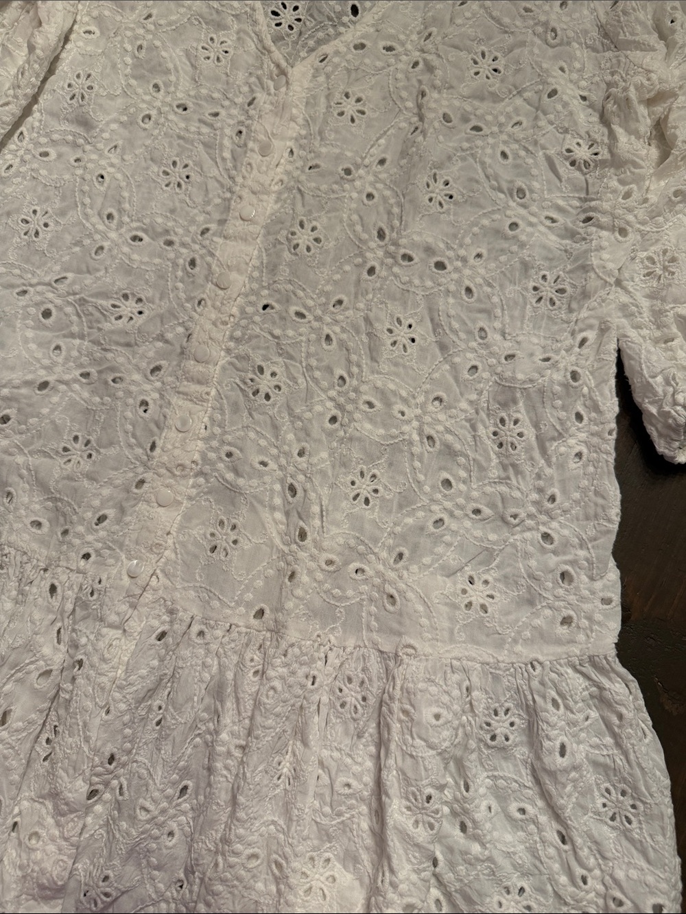 Johnny Was Maurice Dress Eyelet Embroidered White Size L - Picture 4 of 7